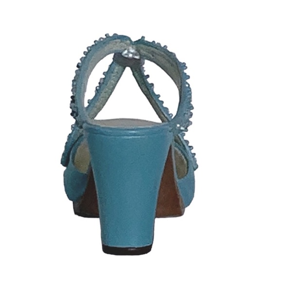 Vintage Miniature Collectible High Heel Shoe Retired LTD Edition 2000 Blue Teal - Picture 2 of 16